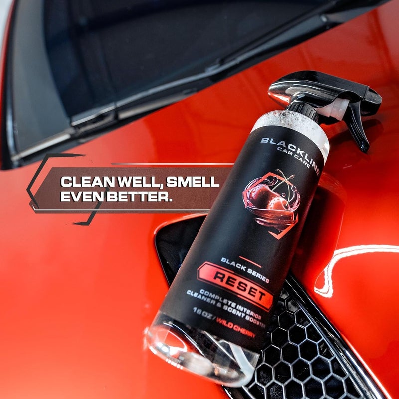 BlackLine Luxury Scented Interior Cleaner Reset Deep Cleans & Deodorizes All Surfaces, pH-Neutral High-Foam Formula, Long-Lasting Premium Fragrance for Cars (16 Fl Oz, Wild Cherry) - Image 1